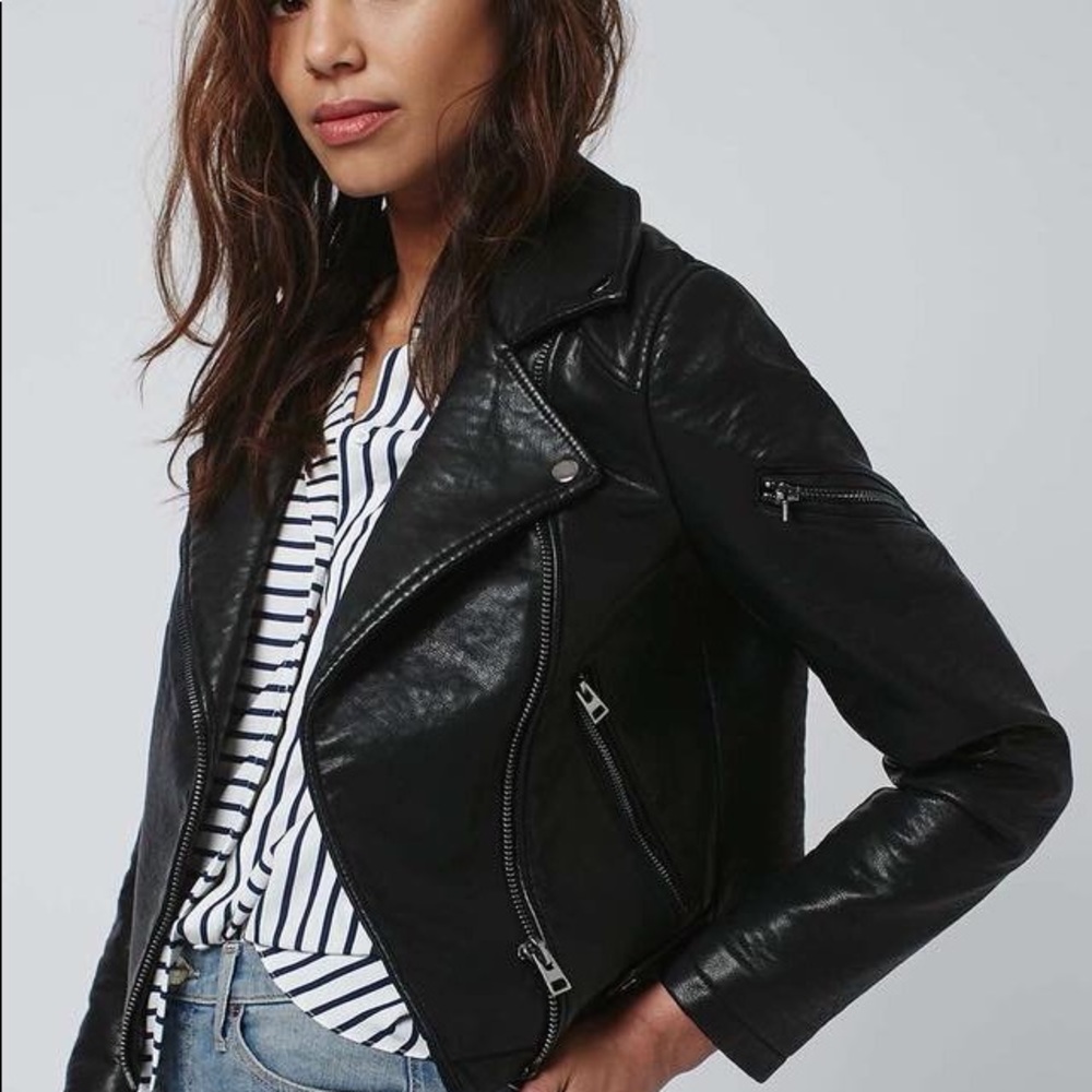 Topshop Faux Leather Jacket